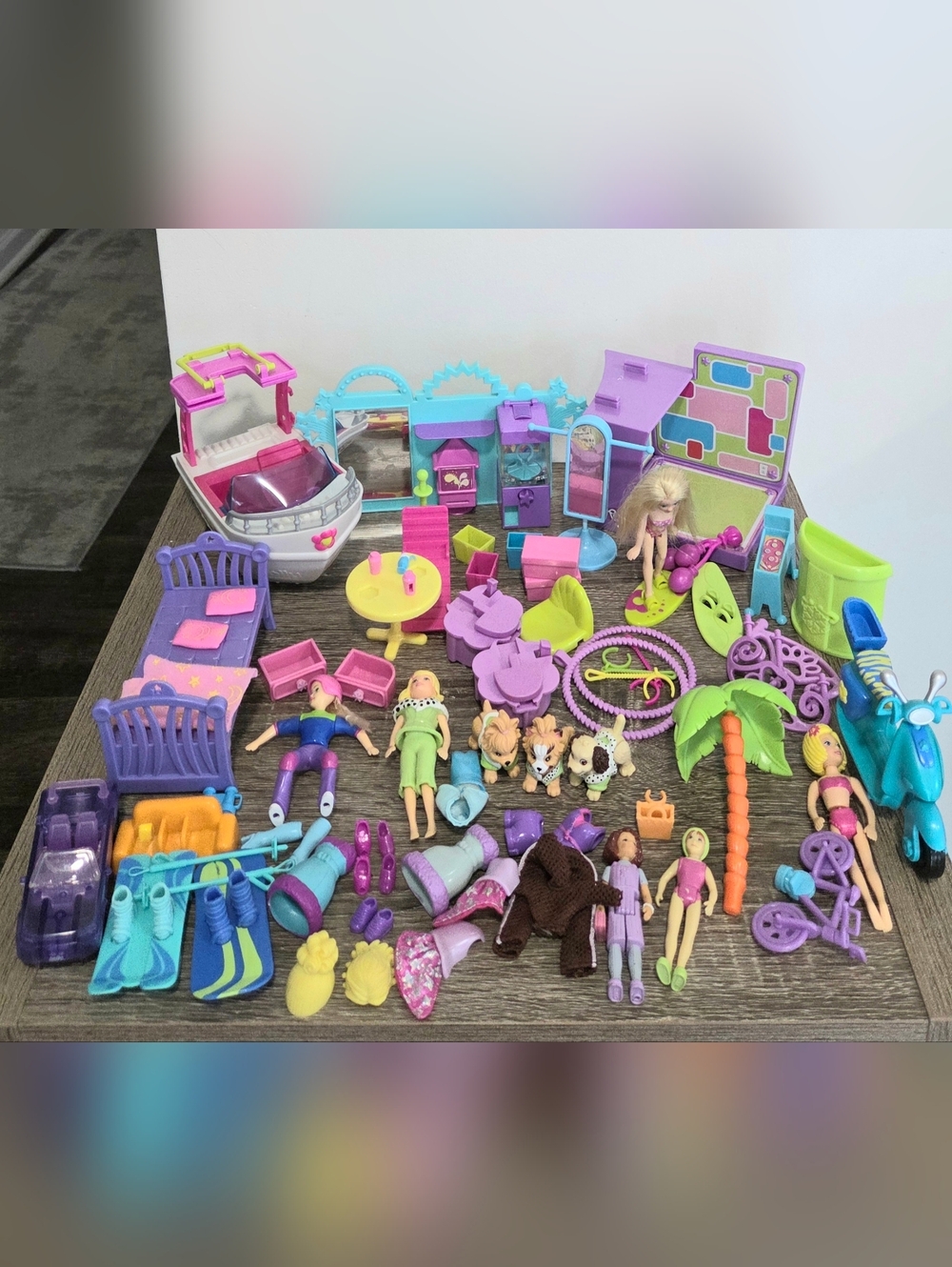 Polly Pocket Lot With Accessories, Furniture, Clothing, Various Years Vintage SE